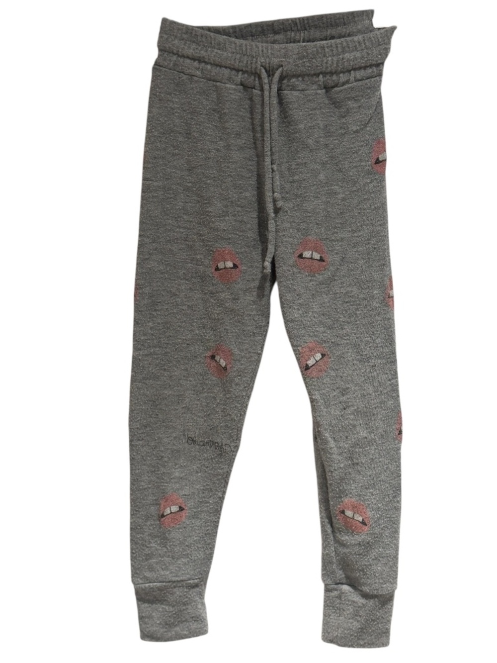 LAUREN MOSHI grey sweatpants with lips print all over - size 4